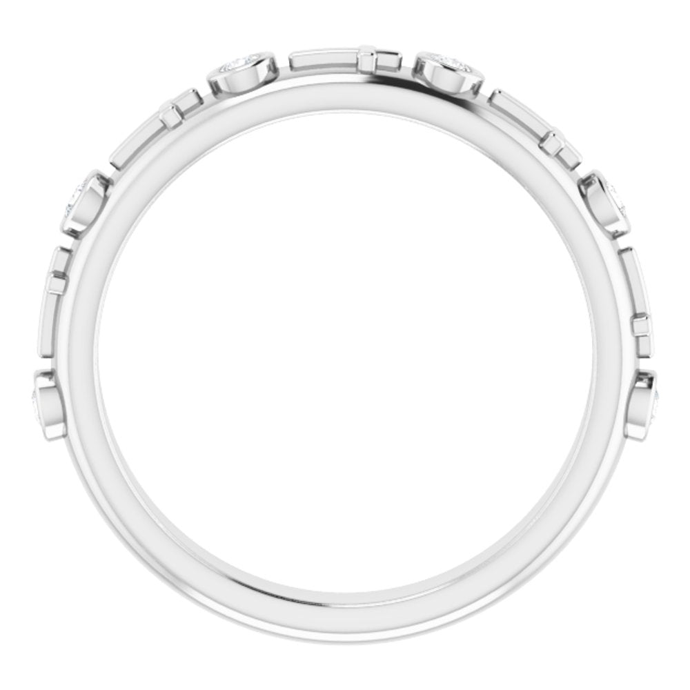 14K White Gold 1/8 CTW Natural Diamond Cross Ring