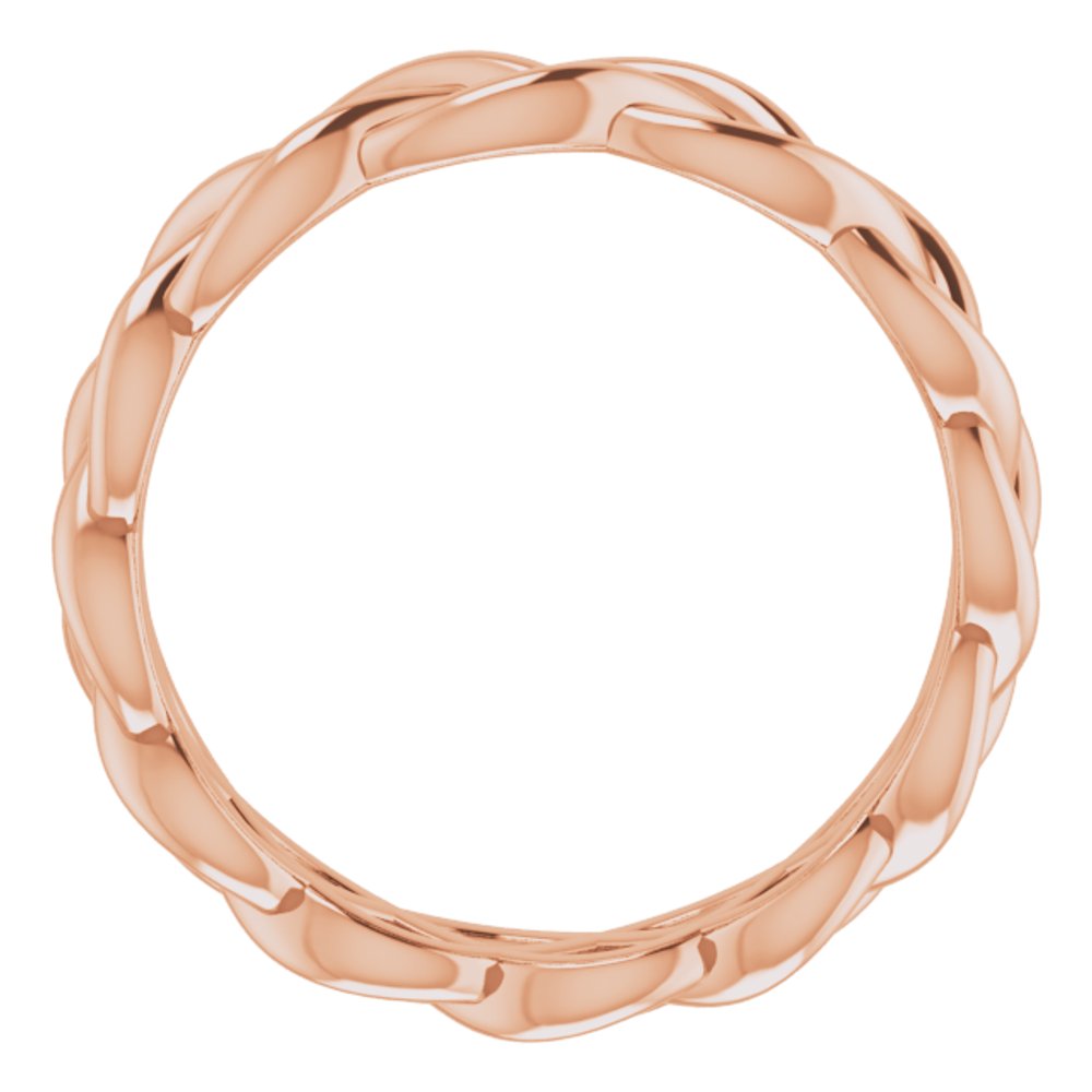 14K Rose 4.3 mm Woven-Design Band