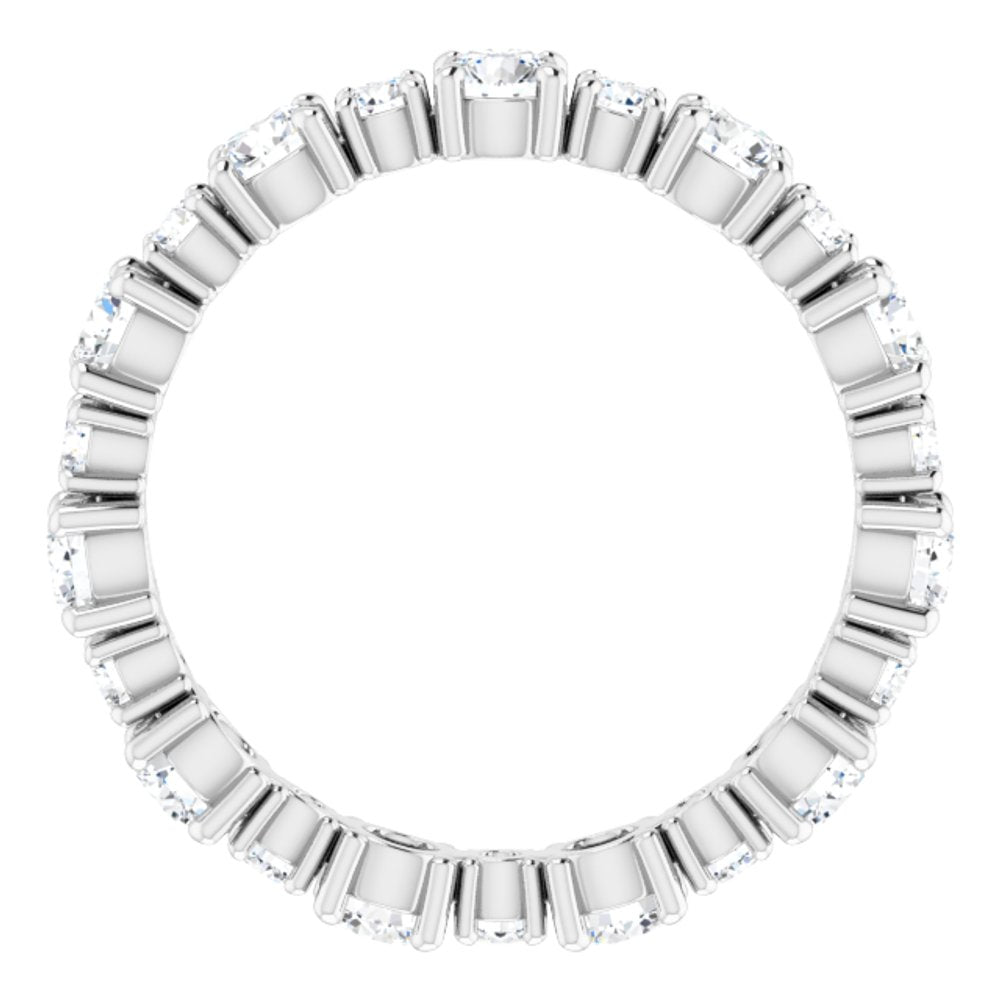 14K White 1 3/8 CTW Natural Diamond Eternity Band Size 8