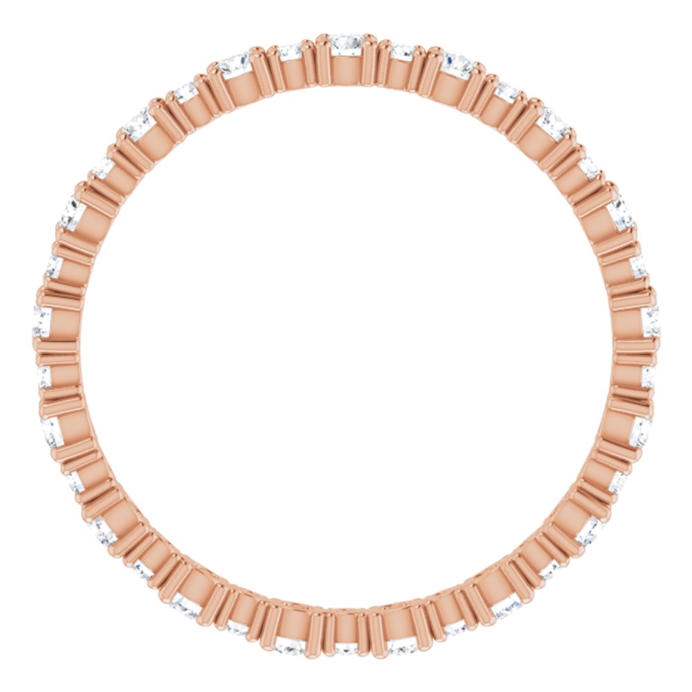 14K Rose 3/4 CTW Natural Diamond Eternity Band Size 7