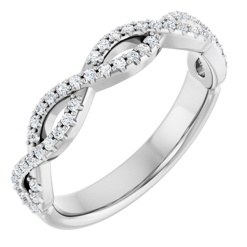 14K White Gold 1/5 CTW Natural Diamond Infinity-Inspired Anniversary Band