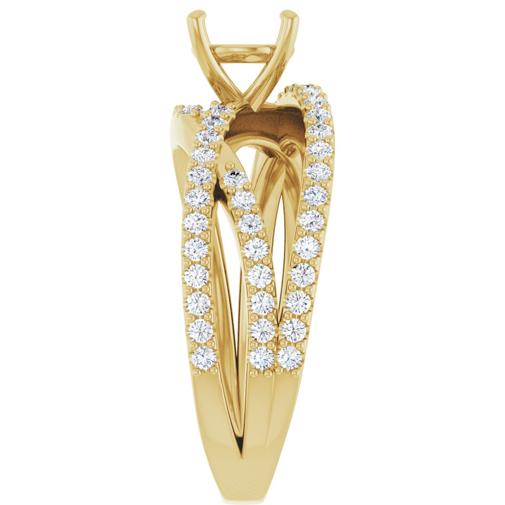 14K Yellow 6.5 mm Round 5/8 CTW Lab-Grown Diamond Semi-Set Engagement Ring