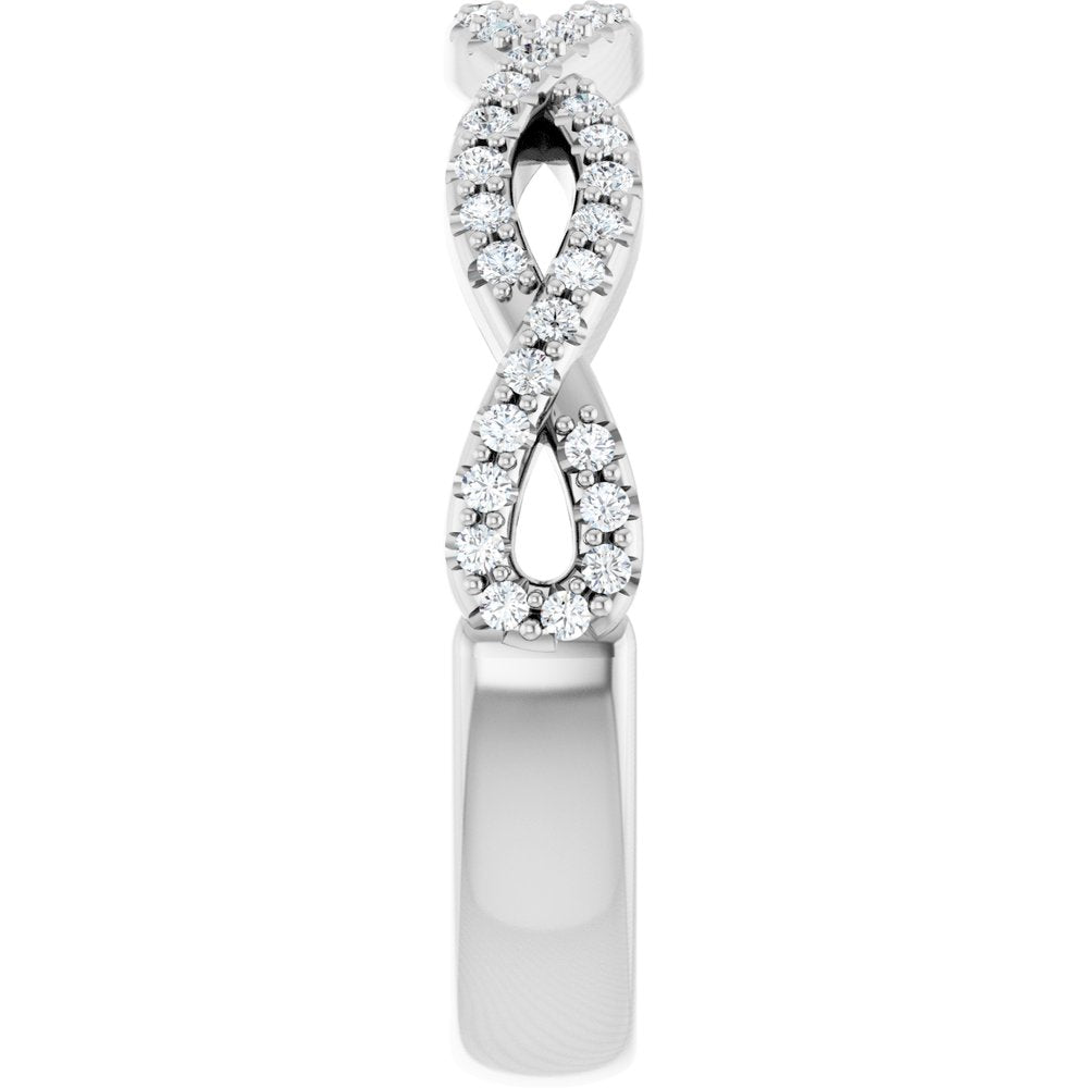 14K White Gold 1/5 CTW Natural Diamond Infinity-Inspired Anniversary Band