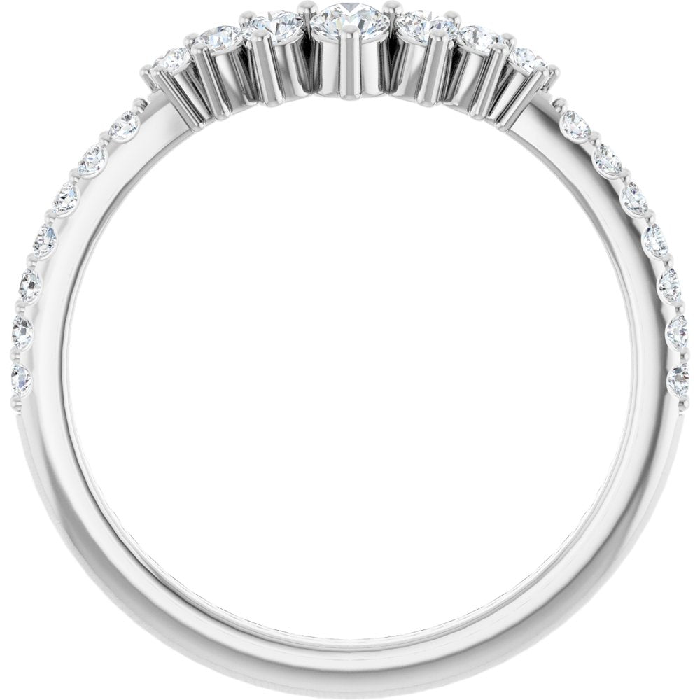 14K White Gold 1/3 CTW Natural Diamond Contour Band