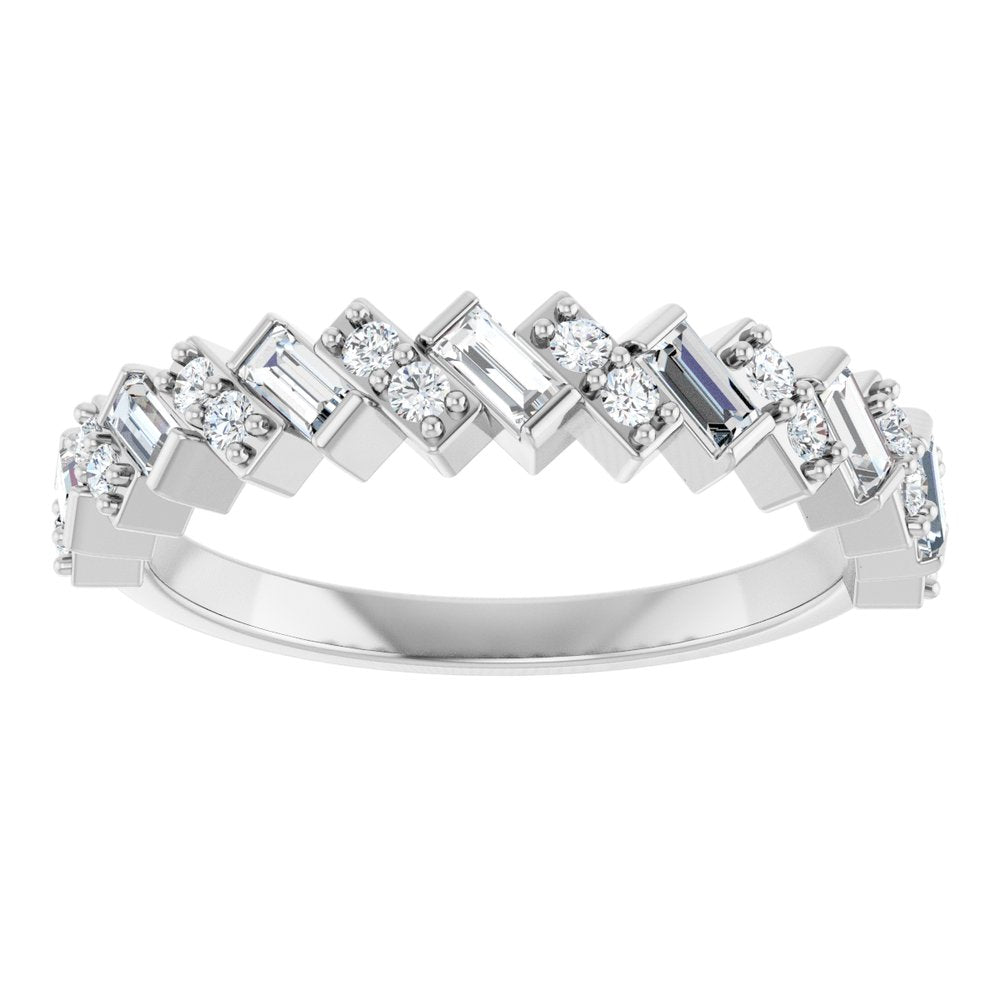 14K White 1/2 CTW Natural Diamond Anniversary Band