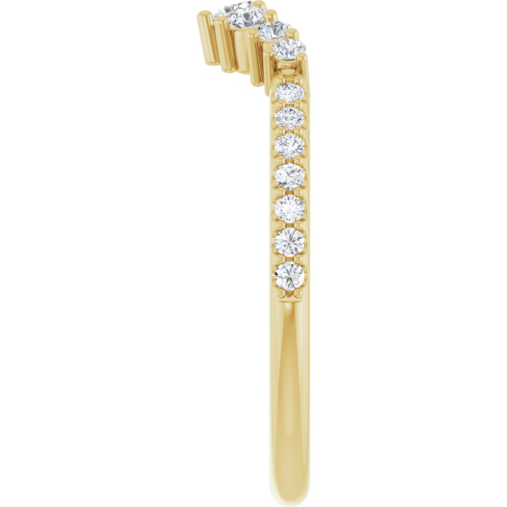 14K Yellow Gold 1/3 CTW Natural Diamond Contour Band