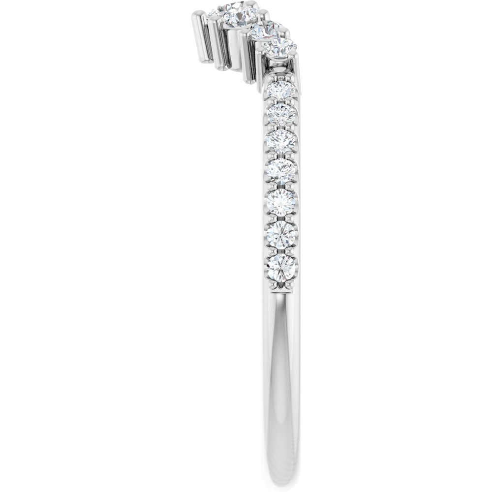 14K White Gold 1/3 CTW Natural Diamond Contour Band