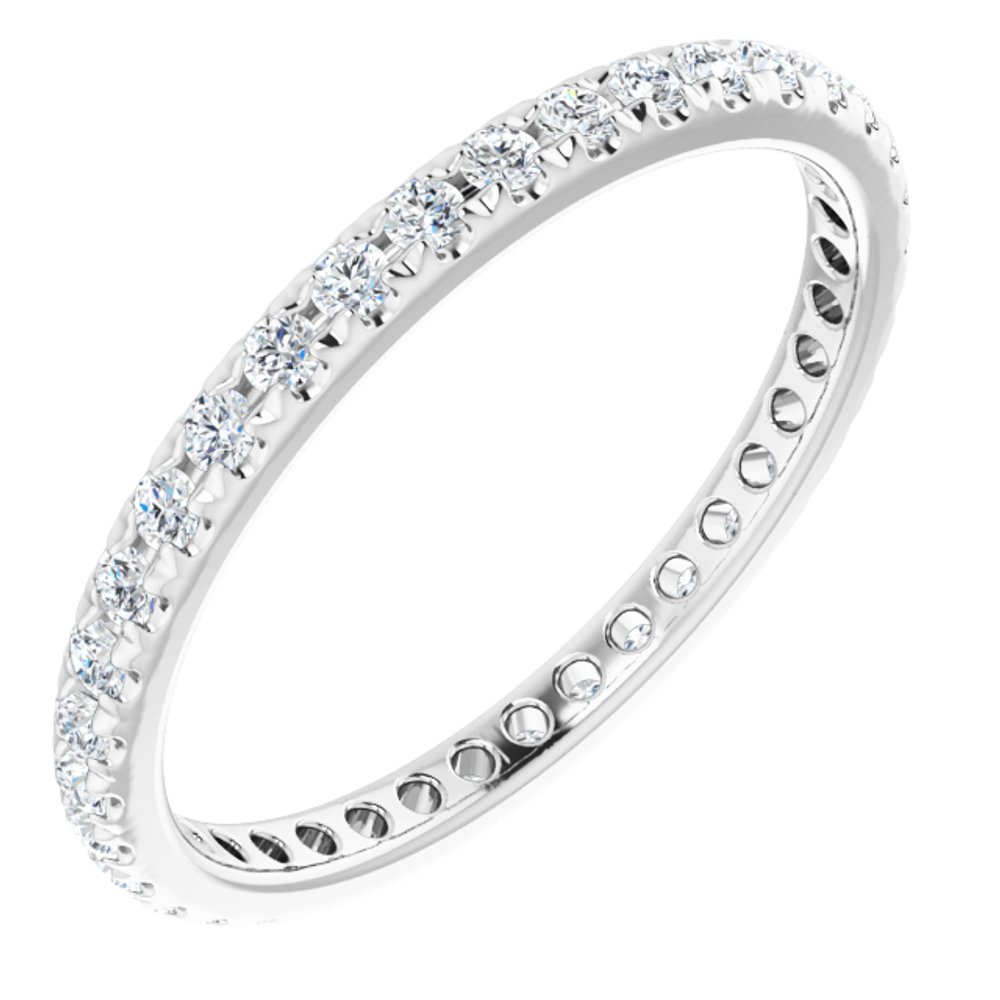 14K White Gold 5/8 CTW Lab-Grown Diamond French-Set Eternity Band Size 6.5