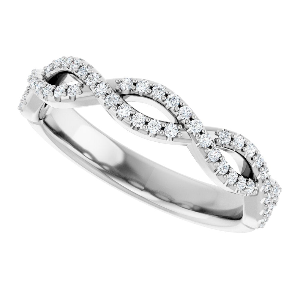 14K White Gold 1/5 CTW Natural Diamond Infinity-Inspired Anniversary Band