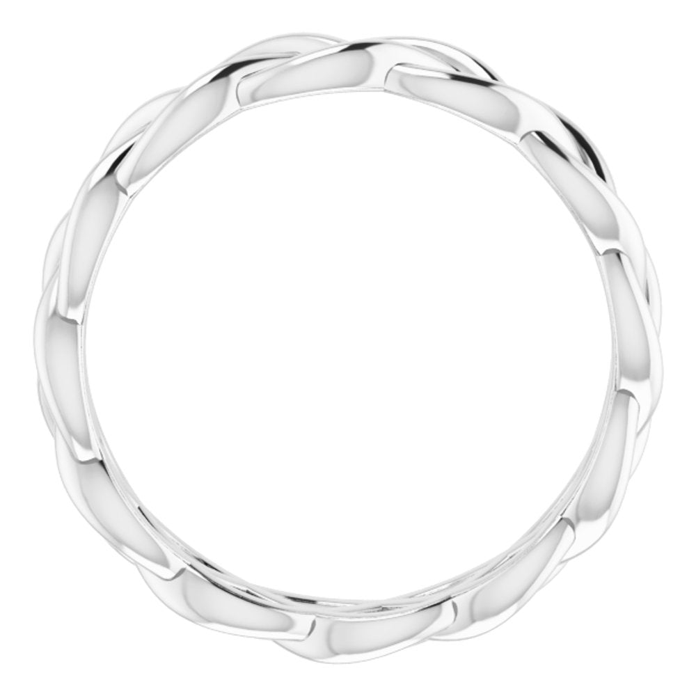 14K White Gold 4.3 mm Woven-Design Band Size 6