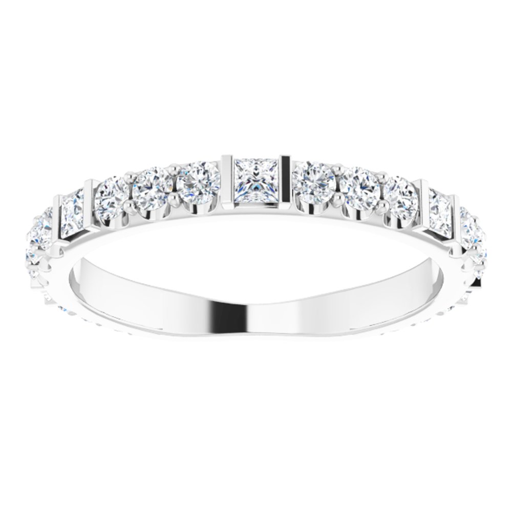Platinum 3/4 CTW Natural Diamond Anniversary Band