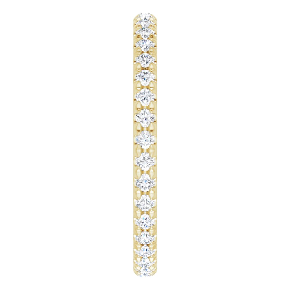 14K Yellow Gold 1/2 CTW Lab-Grown Diamond French-Set Eternity Band Size 5