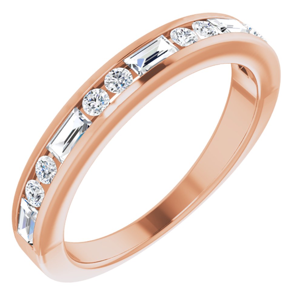 14K Rose 1/2 CTW Natural Diamond Anniversary Band