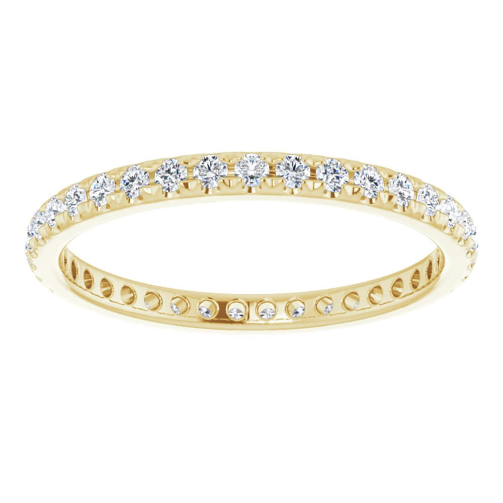 14K Yellow Gold 1/2 CTW Lab-Grown Diamond French-Set Eternity Band Size 5