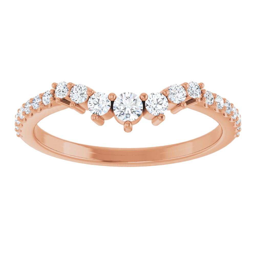 14K Rose Gold 1/3 CTW Natural Diamond Contour Band