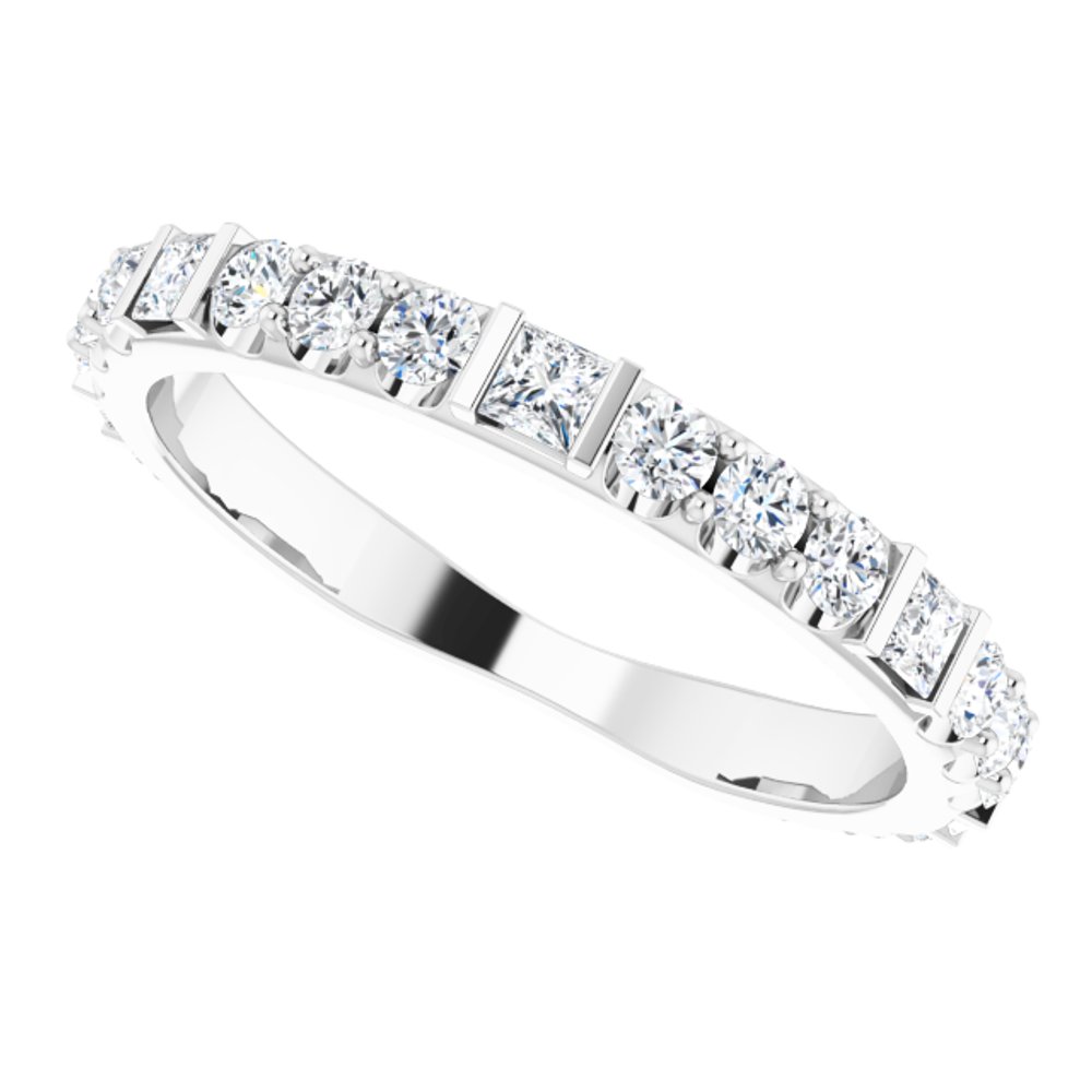 Platinum 3/4 CTW Natural Diamond Anniversary Band