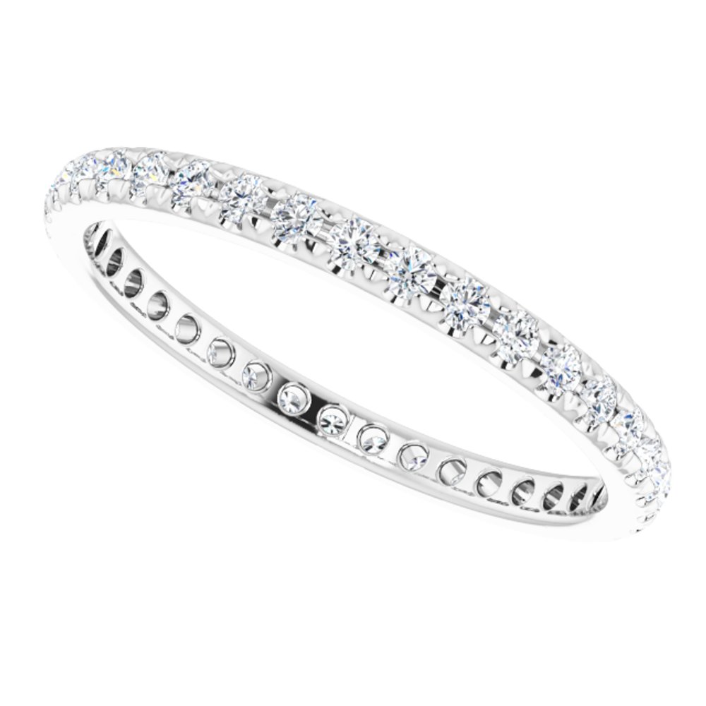 14K White Gold 5/8 CTW Lab-Grown Diamond French-Set Eternity Band Size 6.5