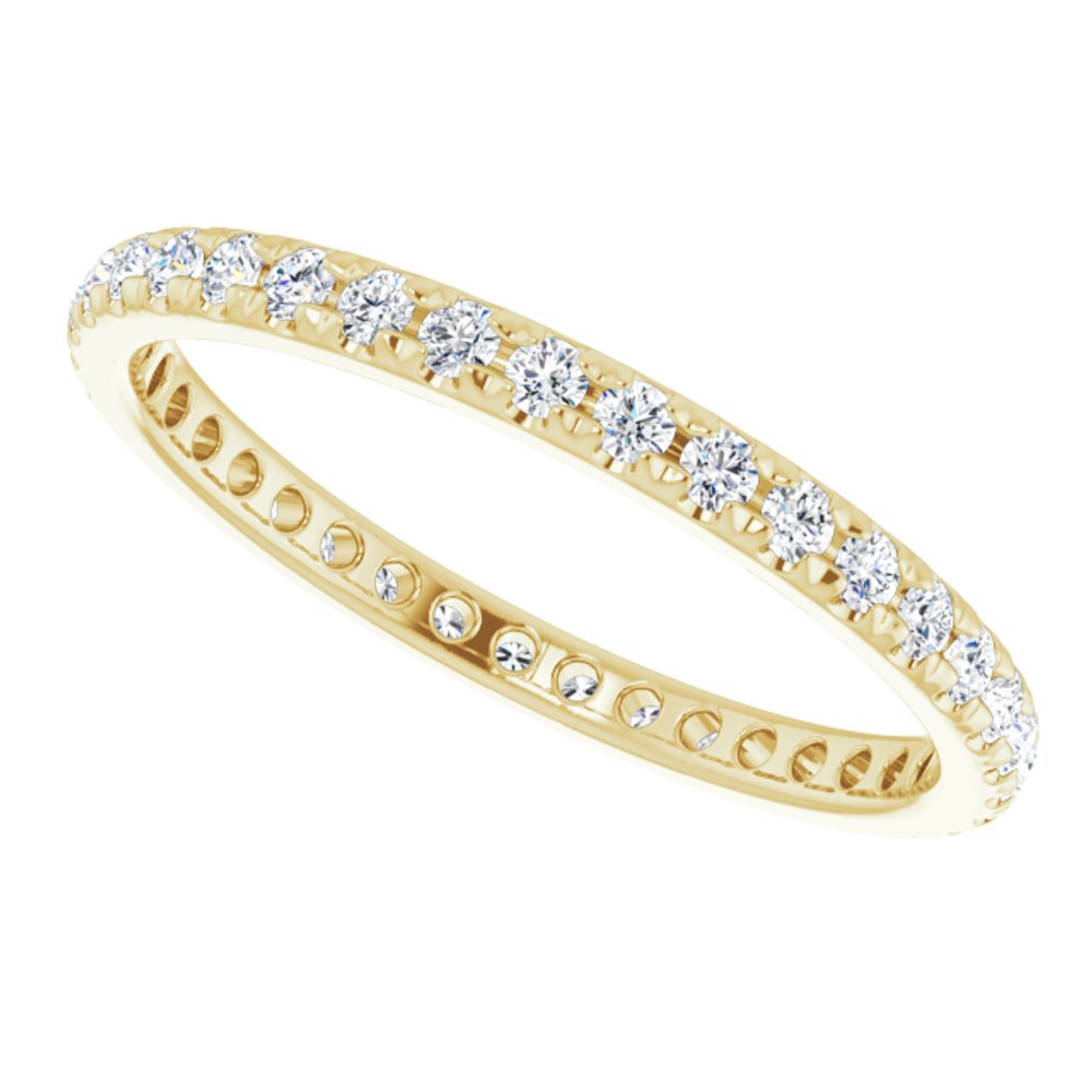 14K Yellow Gold 1/2 CTW Lab-Grown Diamond French-Set Eternity Band Size 5