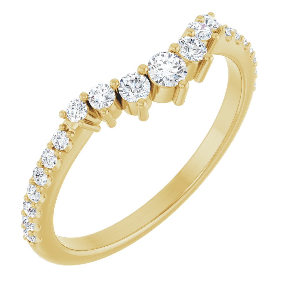 14K Yellow Gold 1/3 CTW Natural Diamond Contour Band