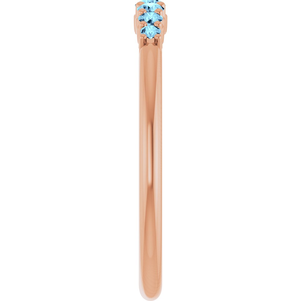 14K Rose Gold Natural Aquamarine Stackable Ring