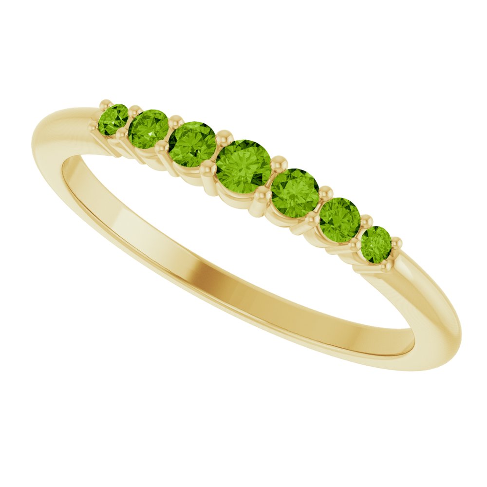 14K Yellow Natural Peridot Stackable Ring