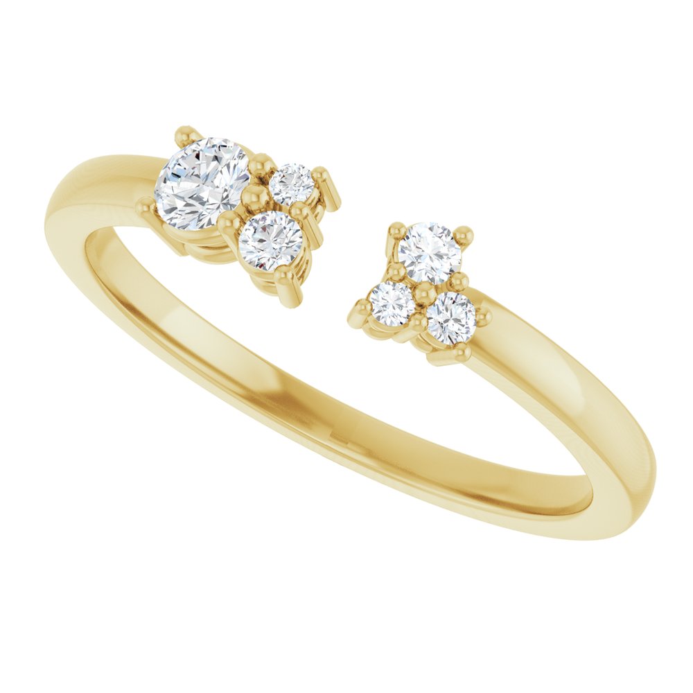 14K Yellow Gold 1/6 CTW Natural Diamond Negative Space Ring