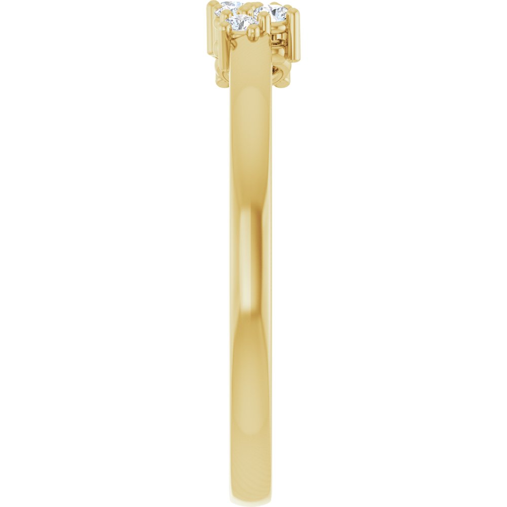 14K Yellow Gold 1/6 CTW Natural Diamond Negative Space Ring