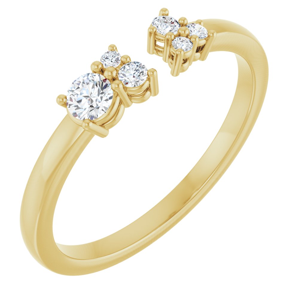 14K Yellow Gold 1/6 CTW Natural Diamond Negative Space Ring