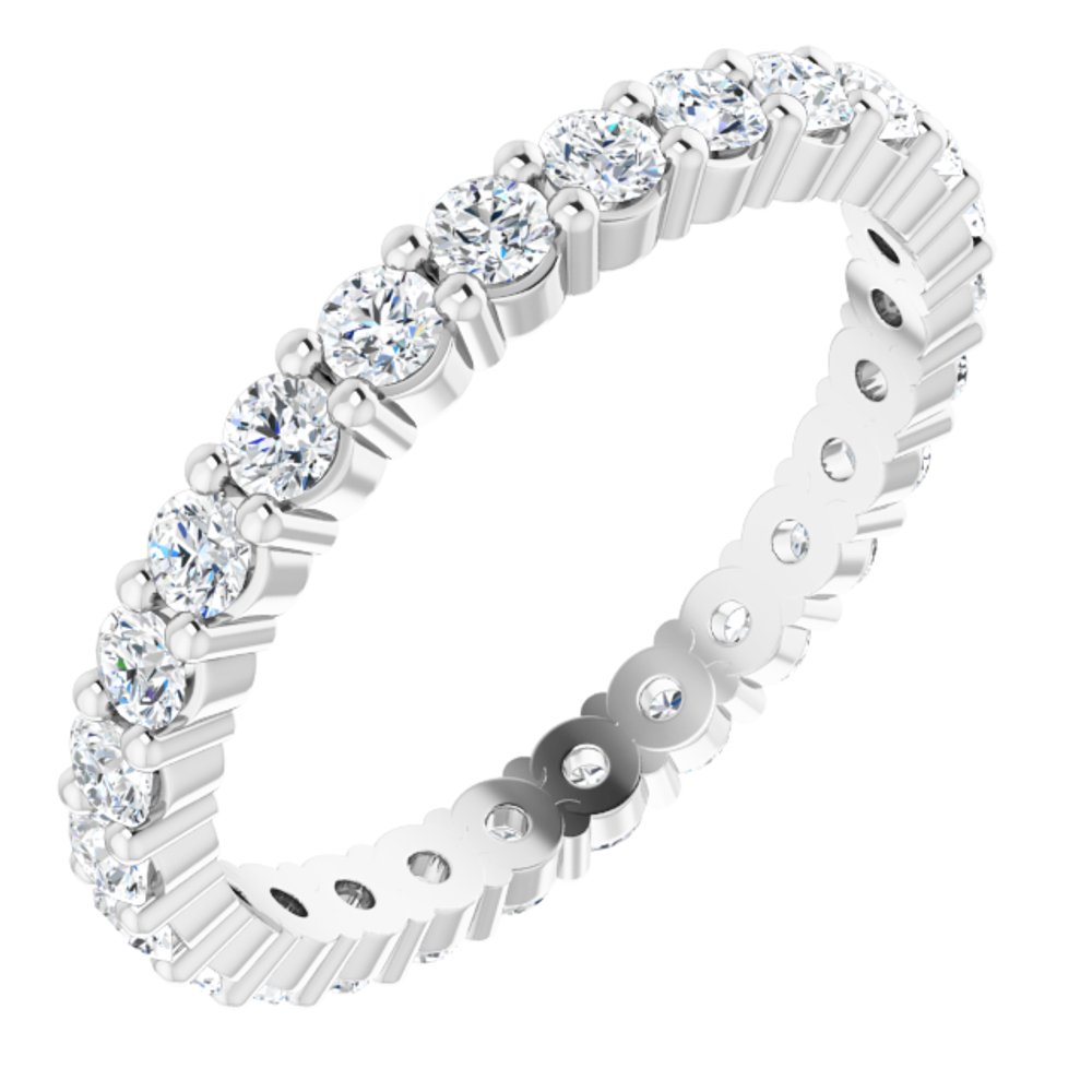 10K White Gold 3/4 CTW Natural Diamond Eternity Band Size 5.25