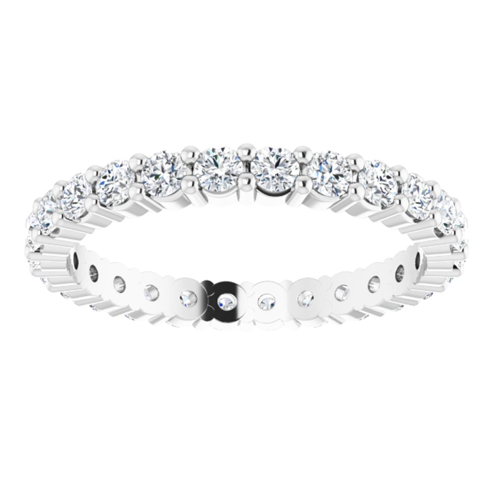 10K White Gold 3/4 CTW Natural Diamond Eternity Band Size 5.25