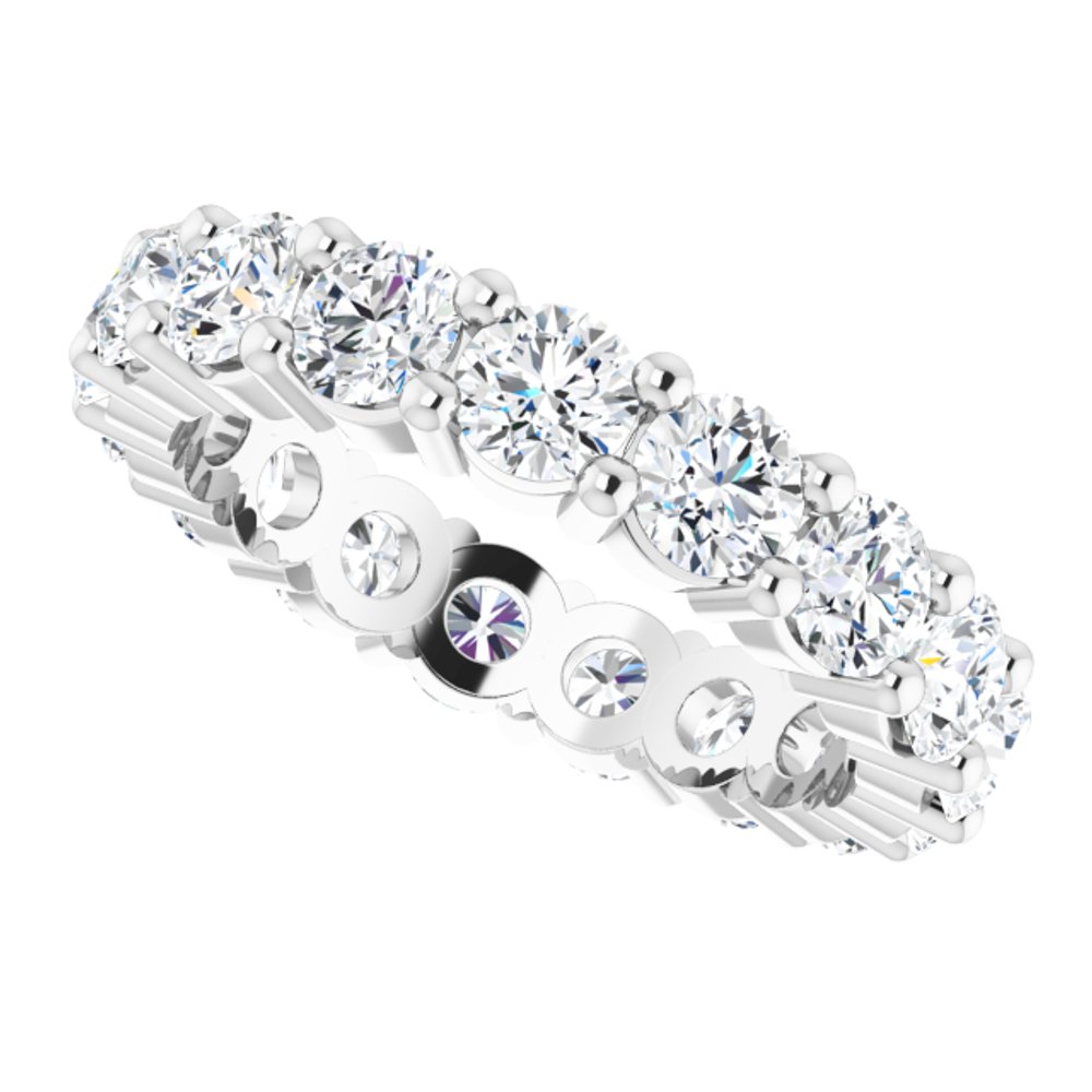 10K White Gold 2 1/2 CTW Natural Diamond Eternity Band Size 5.25