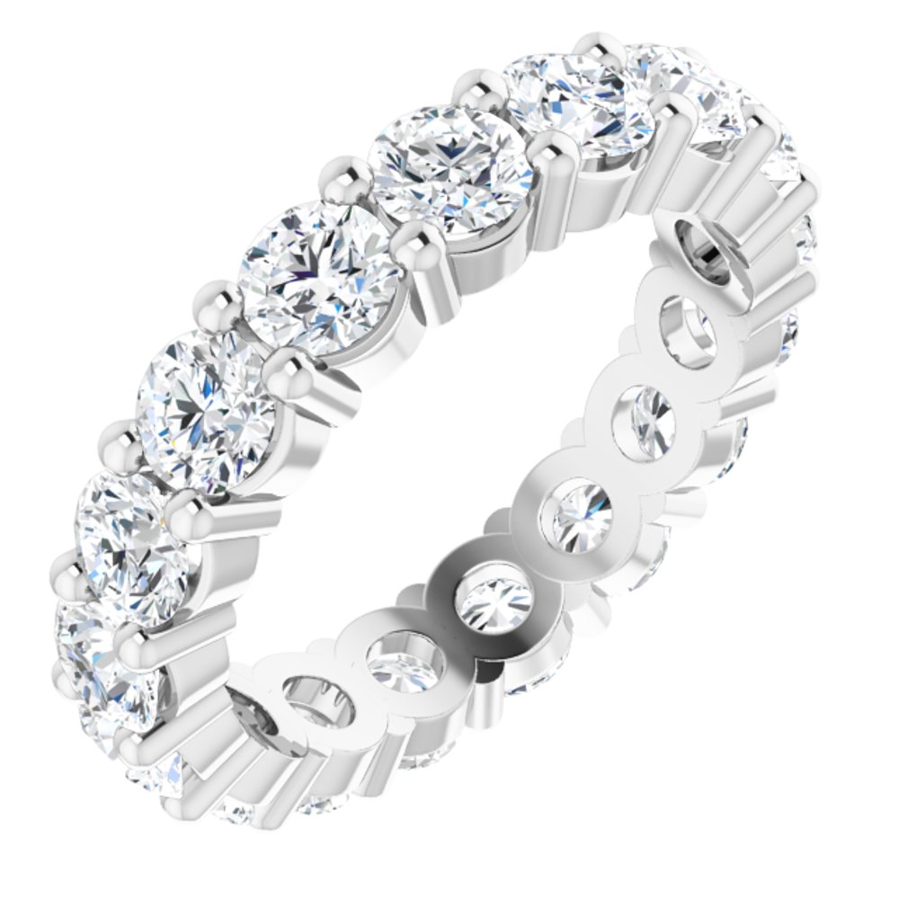 10K White Gold 2 1/2 CTW Natural Diamond Eternity Band Size 5.25