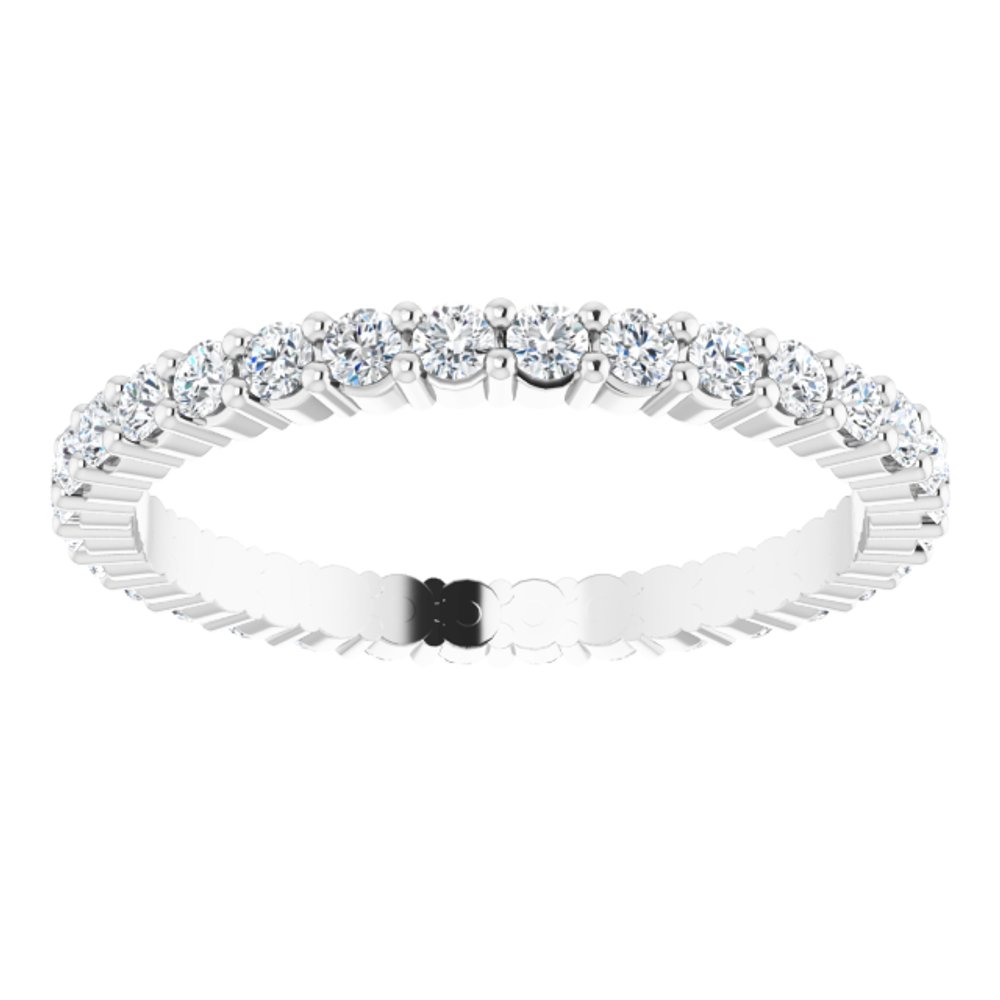 14K White Gold 5/8 CTW Natural Diamond Eternity Band Size 6