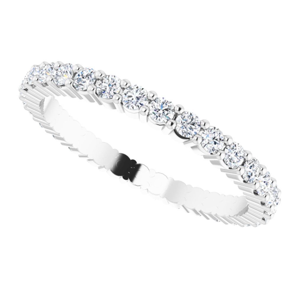 14K White Gold 5/8 CTW Natural Diamond Eternity Band Size 6