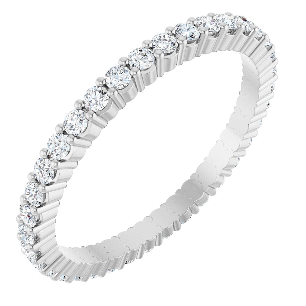 14K White 1/2 CTW Diamond Eternity Band Size 6
