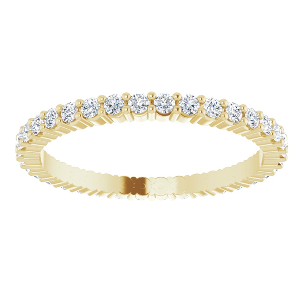 10K Yellow Gold 1/2 CTW Natural Diamond Eternity Band Size 6.5
