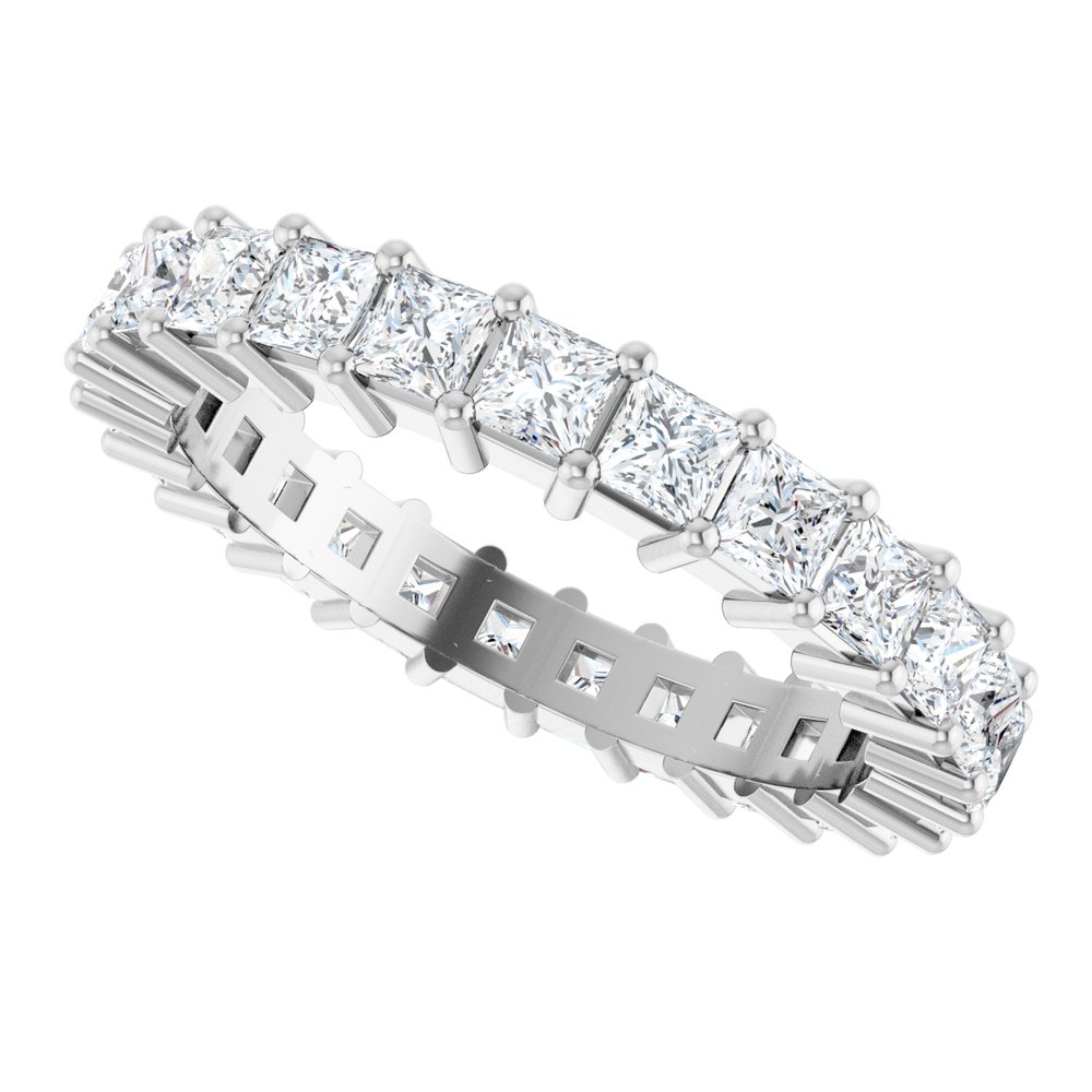 14K White 2 5/8 CTW Natural Diamond Eternity Band Size 7