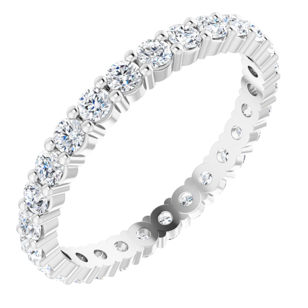 14K White Gold 9/10 CTW Lab-Grown Diamond Eternity Band Size 5