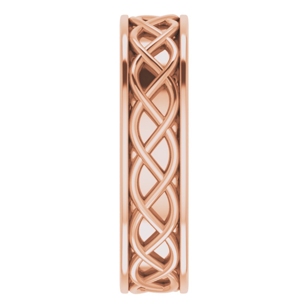 14K Rose 6 mm Woven-Design Band Size 10