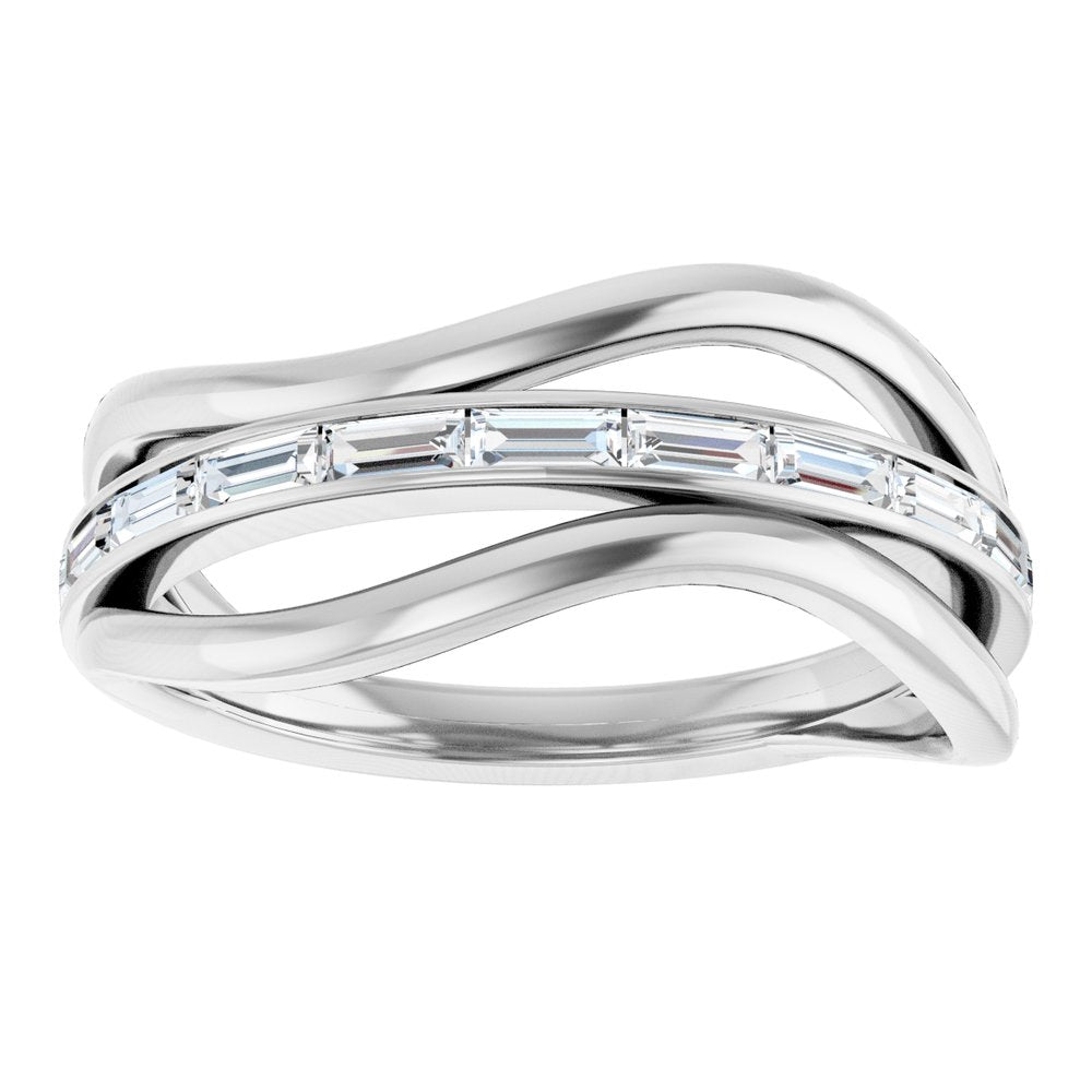 14K White 1/3 CTW Natural Diamond Freeform Ring