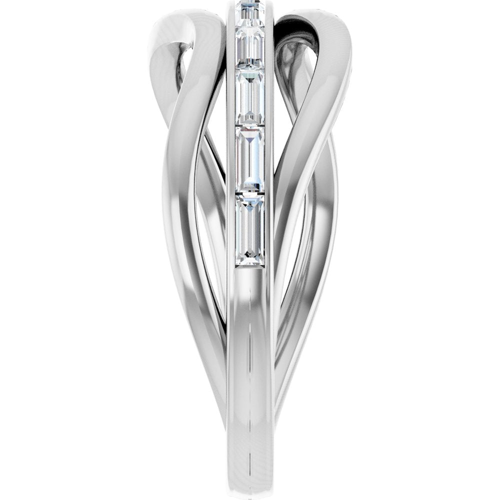 14K White 1/3 CTW Natural Diamond Freeform Ring