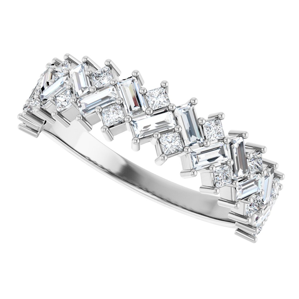 14K White 9/10 CTW Natural Diamond Anniversary Band