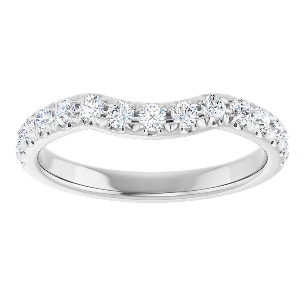 14K White Gold 1/2 CTW Lab-Grown Diamond Contour Band