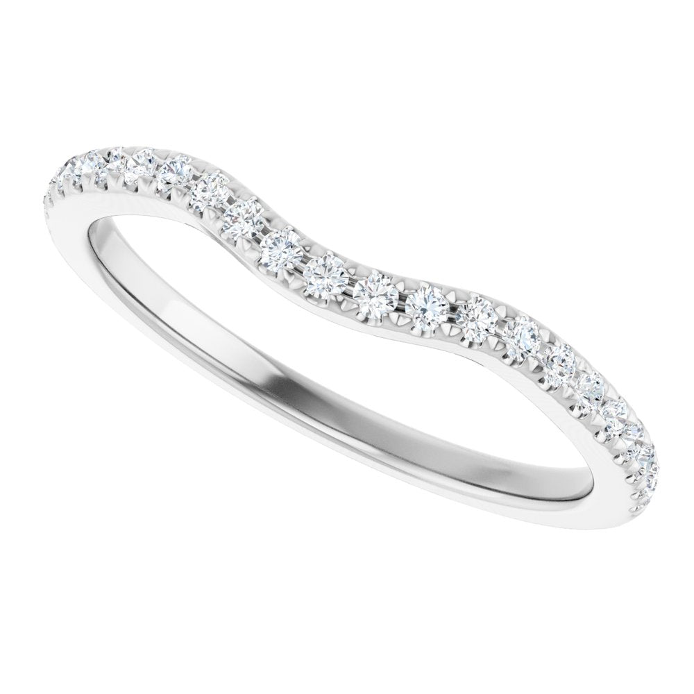 14K White Gold 1/5 CTW Natural Diamond Contour Band