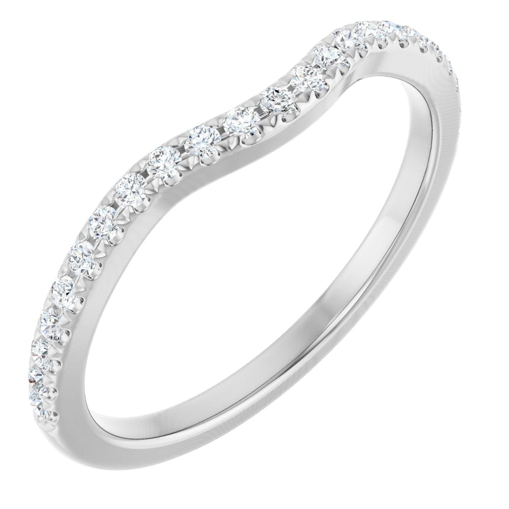 14K White Gold 1/5 CTW Natural Diamond Contour Band