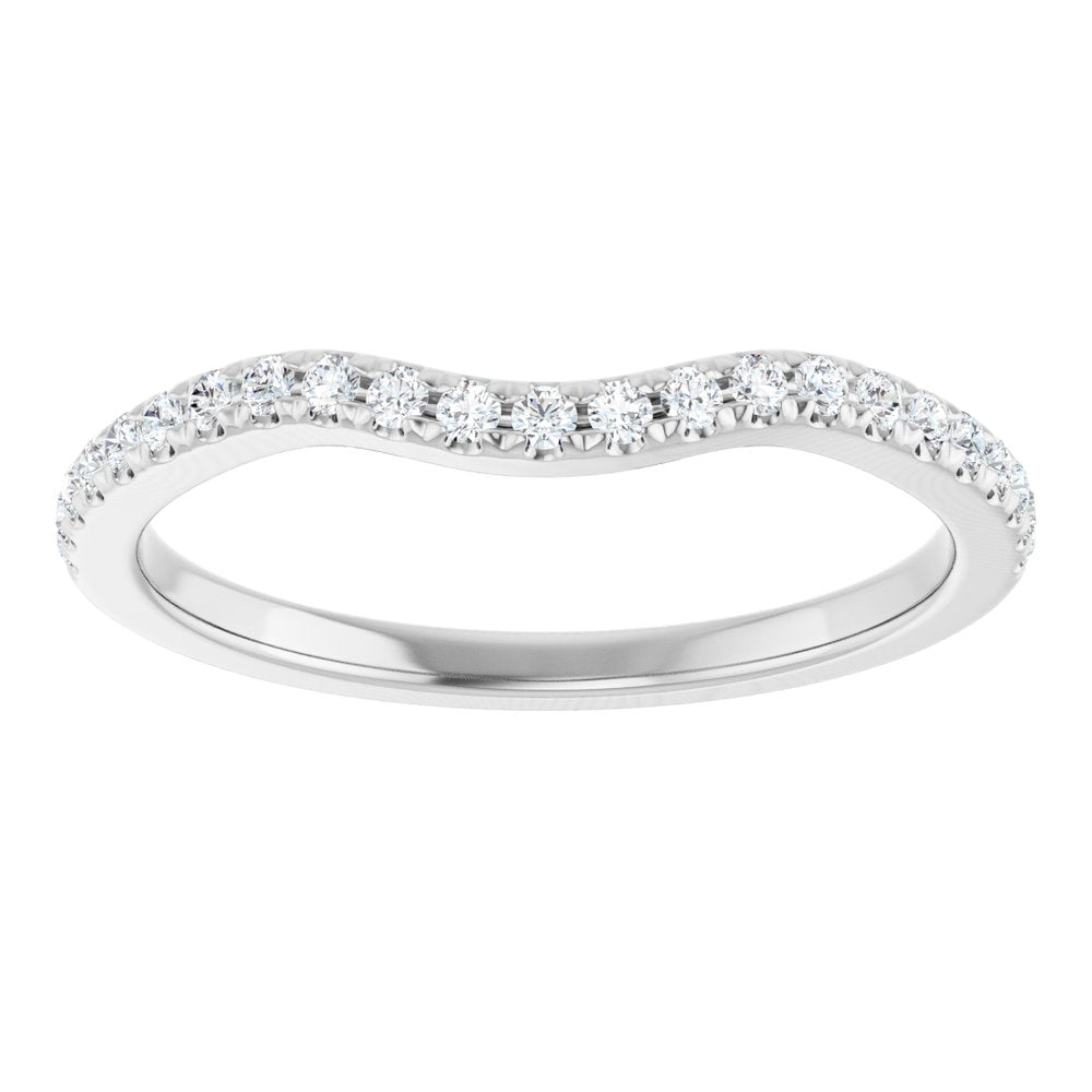 14K White Gold 1/5 CTW Natural Diamond Contour Band