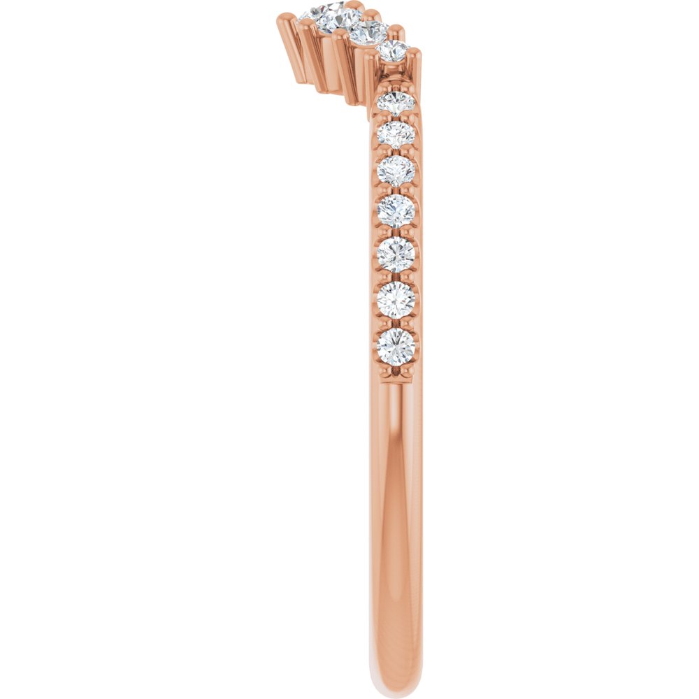 14K Rose Gold 1/5 CTW Lab-Grown Diamond Contour Band
