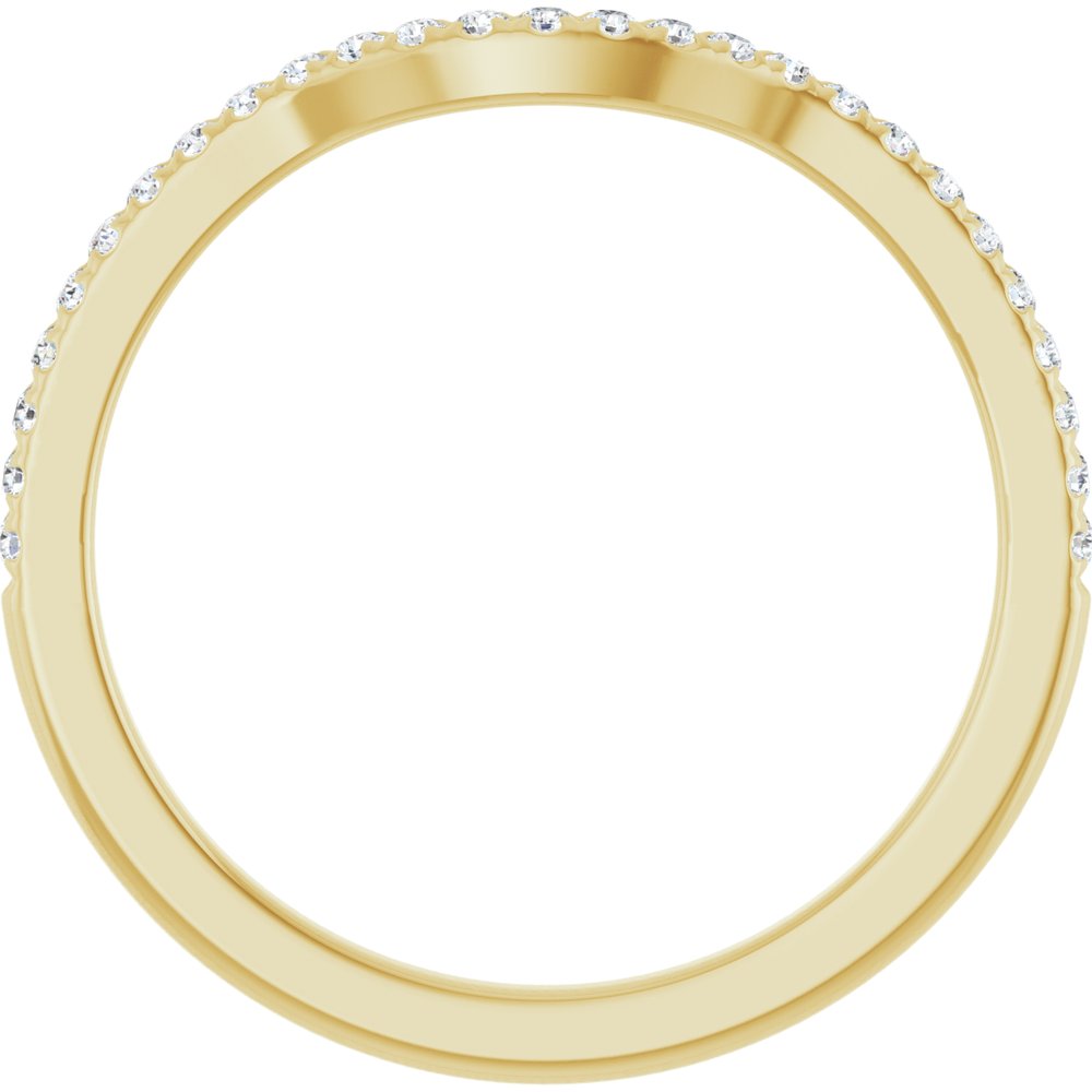 14K Yellow Gold 1/8 CTW Natural Diamond Contour Band
