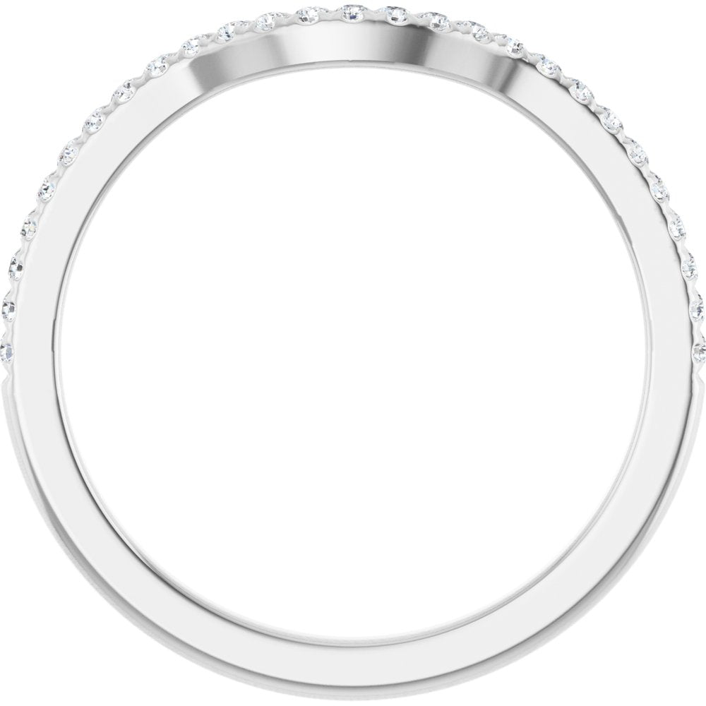 14K White Gold 1/8 CTW Natural Diamond Contour Band