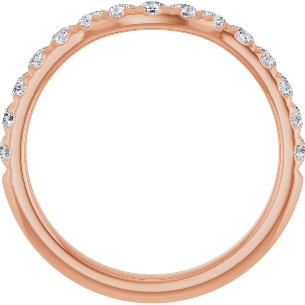 14K Rose Gold 3/8 CTW Natural Diamond Contour Band